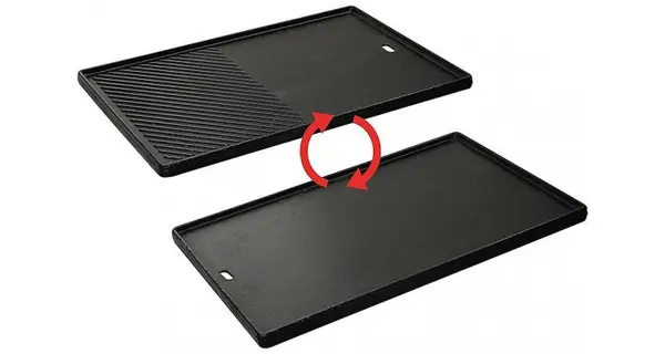 Plita din fonta cu 2 fete neteda si grill 44,5 x 29,5 cm pentru gratar Kansas Pro 4 Turbo Enders 7789