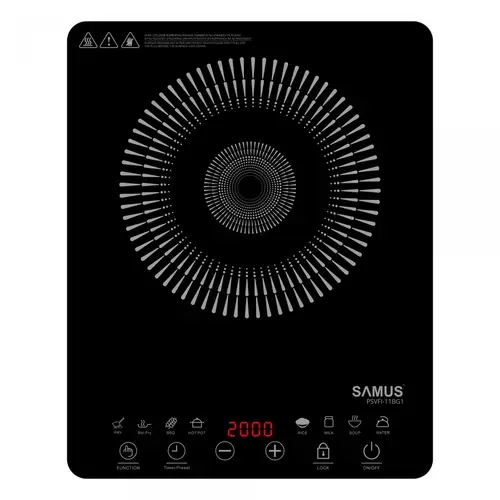 Plita electrica vitroceramica cu inductie Samus PSVFI-11BG1, 2000 W, 8 trepte, control tactil, temporizator (Negru)