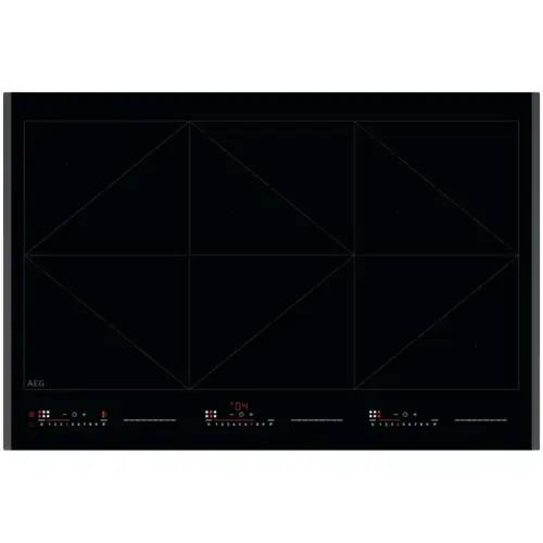 Plita incorporabila AEG NIR86T08FB, Inductie, 5 zone de gatit, Booster, Conectivitate hota, Timer electronic, Blocare de siguranta pentru copii, 78 cm (Negru)