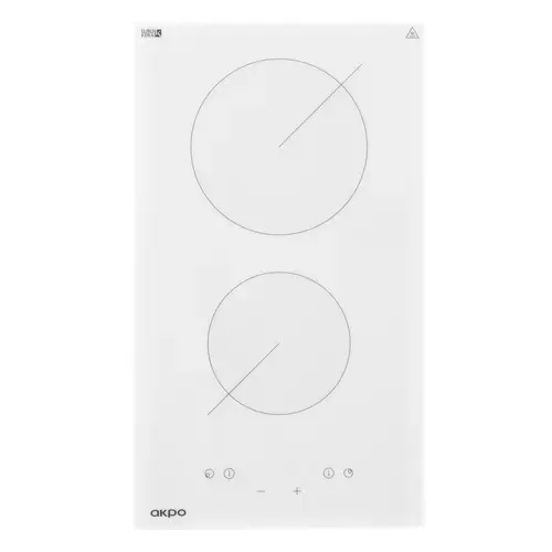 Plita incorporabila AKPO PKA 30 830/2, Vitroceramica, 2 zone de gatit, 1800 W, Control Touch, 30 cm (Alb)