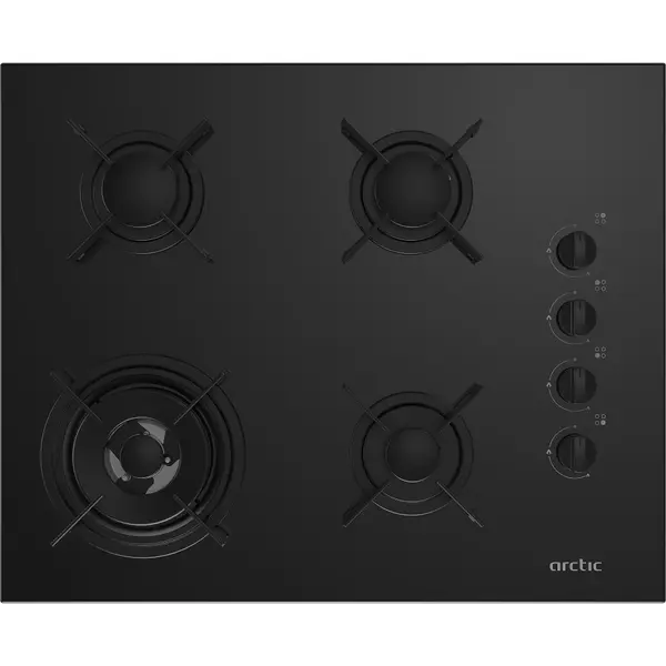 Plita incorporabila Arctic ARNGW64127SB, Gaz, 4 arzatoare, Wok
