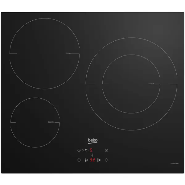 Plita incorporabila Beko HII63402MT, Inductie, 3 zone gatit, Control touch, Safety Lights, Anti-Overflow System