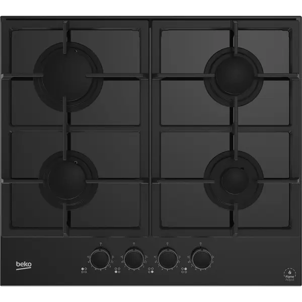 Plita incorporabila Beko HILG64325SDX, Gaz, 4 arzatoare, Flame Adjust, Gratar fonta, High-Eficiency Gas Burner, Dark Inox