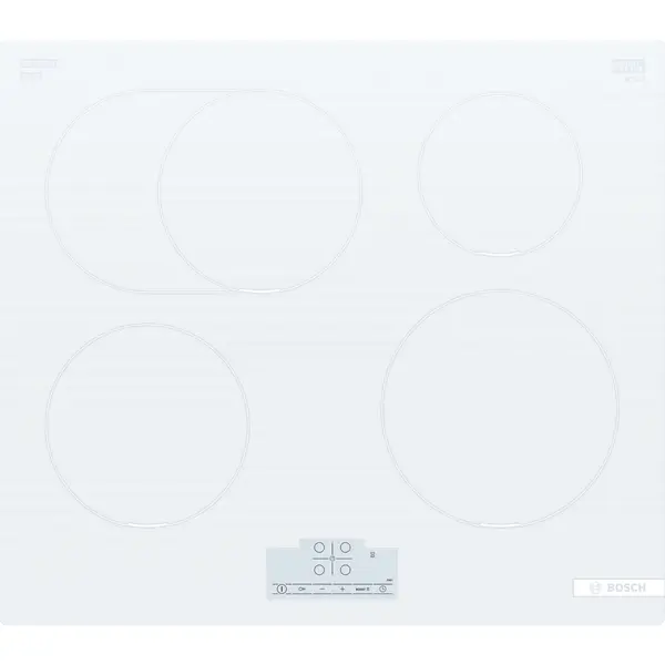 Plita incorporabila Bosch PIF612BB1E, Inductie, 4 zone de gatit, senzor PerfectFry Plus, Alb