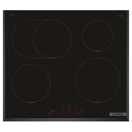 Plita incorporabila BOSCH PIF651HC1E Seria 6, Inductie, 4 zone de gatit, DirectSelect, PerfectFry Plus, ReStart, QuickStart, 60 cm (Negru)