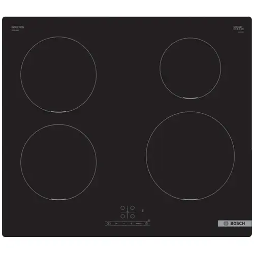 Plita incorporabila Bosch PUE611BB5E, Inductie, 4 zone de gatit, TouchSelect, PowerBoost, ReStart, Temporizator, 60 cm, Negru