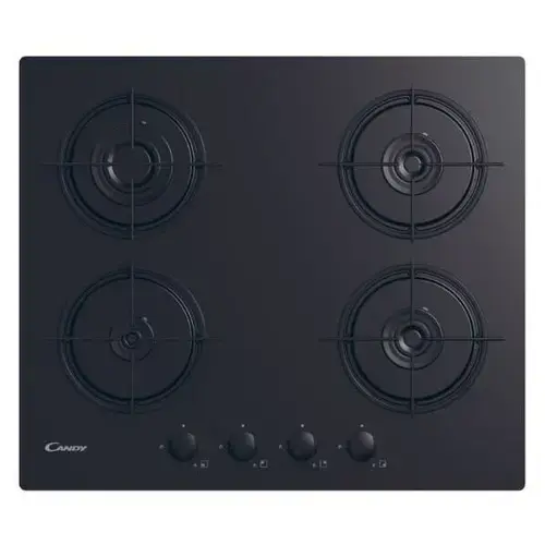 Plita incorporabila Candy CVW6BB, 4 Arzatoare gaz, Aprindere electrica, 60 cm (Negru)