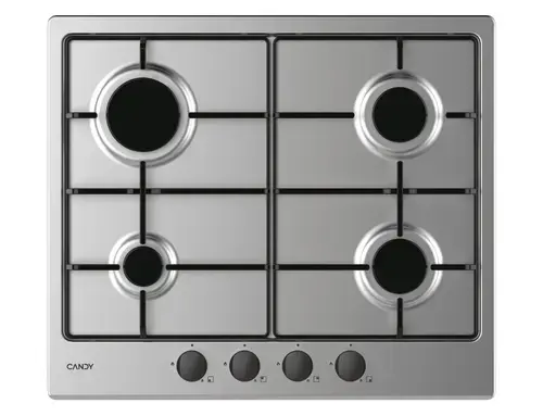 Plita incorporabila CANDY Idea CM6PBRX/4U2, Gaz, 4 zone de gatit, 7200 W, Grilaje din fonta (Inox)