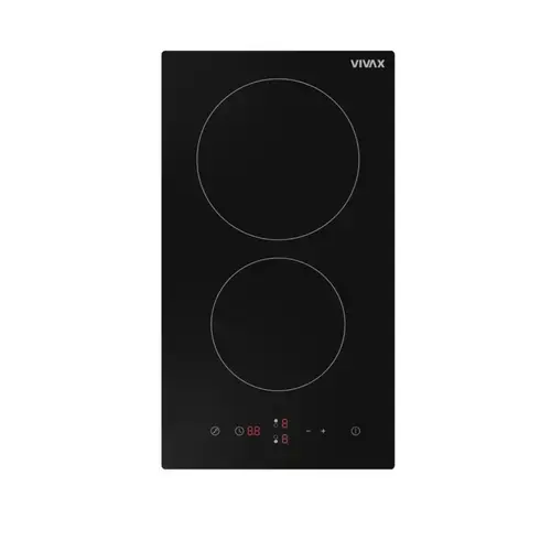 Plita incorporabila domino VIVAX BH-02MVC, Vitroceramica, Doua zone de gatit, Boost, Control touch, Timer, 3000 W, Timer digital, Setari putere in 9 trepte, Protectie copii, Indicator caldura reziduala, Sticla securizata, 30 cm (Negru)