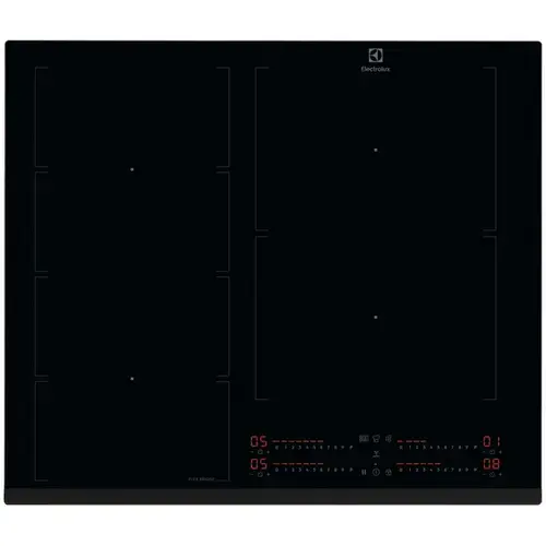Plita incorporabila Electrolux EIV64453, Inductie, 4 zone de gatit, Booster, Control touch, Timer, Conectivitate hota, 60 cm (Negru)
