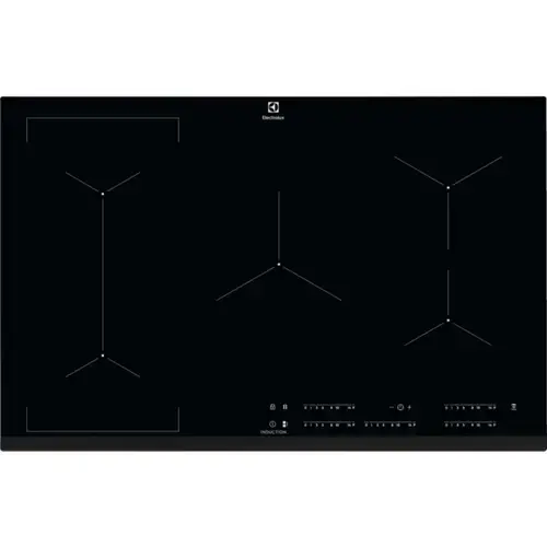 Plita incorporabila Electrolux EIV835, Inductie, 5 zone de gatit, Touch control, 78 cm (Negru)