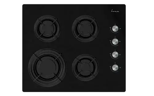 Plita incorporabila FRAM FBH-M4IRF-GBK, Gaz, 4 arzatoare, Aprindere electrica, Gratar fonta (Negru)