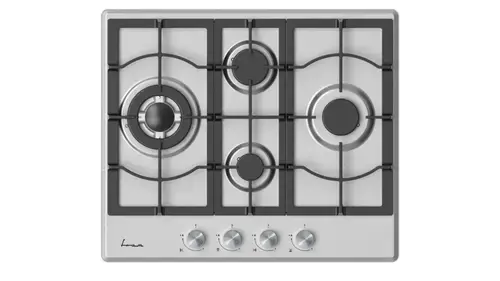 Plita incorporabila FRAM FBH-M4IWF-SS, Gaz, 4 arzatoare, Wok, Aprindere electrica (Inox)