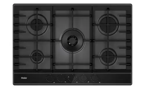 Plita incorporabila Haier HAHG7W5TEB, Gaz, 5 arzatoare, Wok, 12150 W, Inox (Negru)