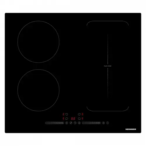 Plita incorporabila HEINNER HBHI-M4ZB1FXTC, Inductie, 4 zone de gatit, 7400 W, Control touch, Timer, Sticla (Negru)