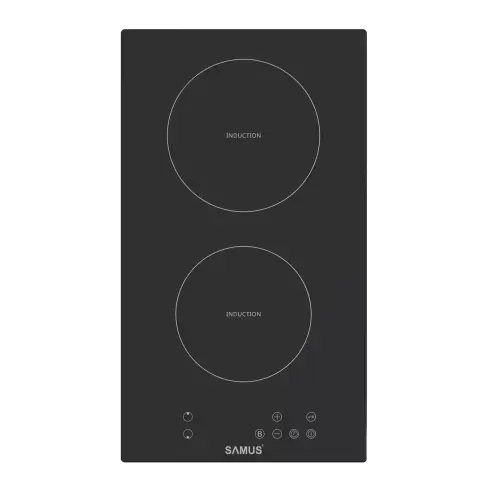 Plita incorporabila inductie SAMUS PSI-32BMG6, Inductie, Sticla ceramica termorezistenta, 9 trepte, 3500 W, Timer digital, Functie boost, 30 cm (Negru)