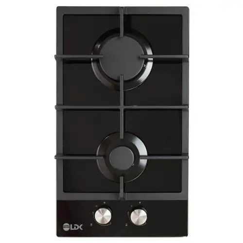Plita incorporabila LDK Linares JZ2BK30, Gaz, 2 arzatoare, Aprindere electrica, Gratare fonta, Siguranta, 30 cm (Negru)
