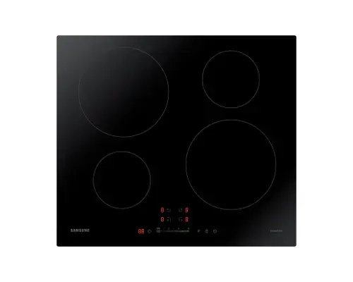 Plita incorporabila Samsung NZ3000 NZ64H37070K, Inductie, 4 zone de gatit, 7200 W, Sticla ceramica, Control glisant (Negru)