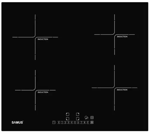 Plita incorporabila Samus PSI-64BG7, Inductie, 4 Zone de gatit (Negru)