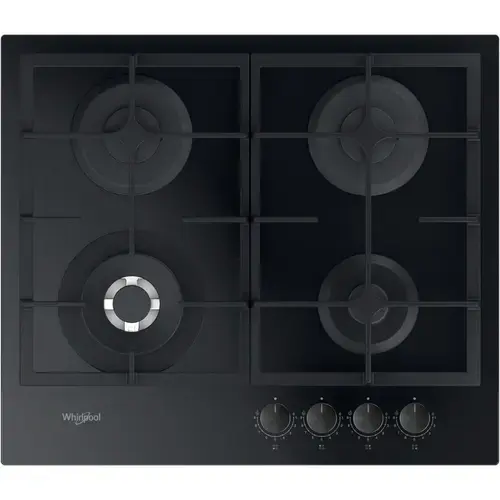 Plita incorporabila Whirlpool AKTL 629/NB1, Gaz, 7800 W, 4 Zone, Sticla, 59 cm (Negru)
