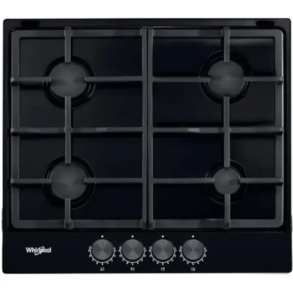 Plita Incorporabila WHIRLPOOL TGML 660 NB, Gaz, 4 arzatoare, Negru
