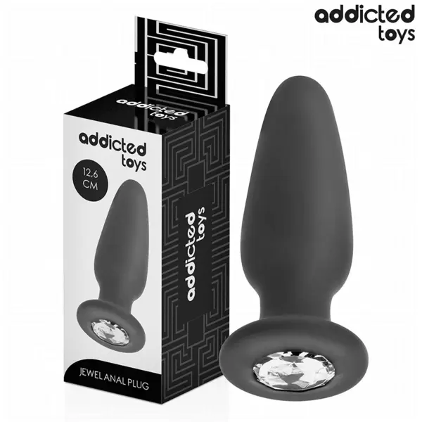 Plug anal ADDICTED TOYS, silicon medical cu bază bijuterie, mărime L, 12.6 cm