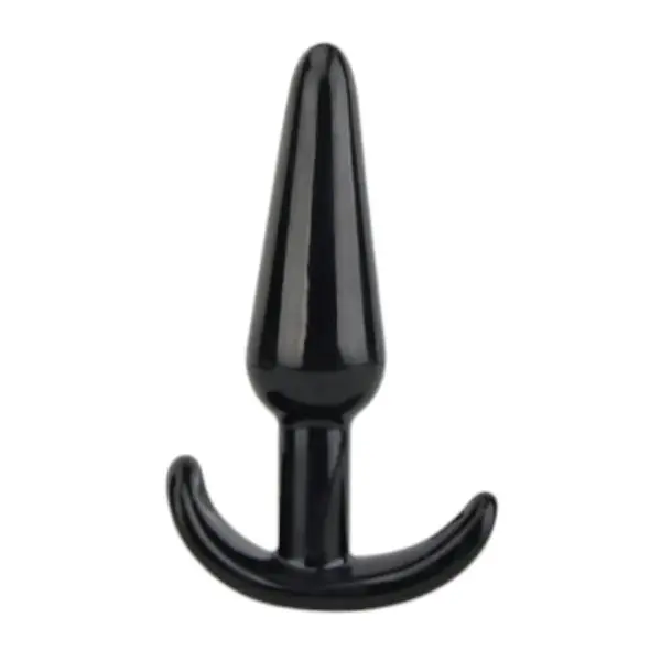Plug anal LOVING JOY Butt Plug Black, bază în formă de semilună, lungime 11 cm, diametru 2.9 cm, culoare negru