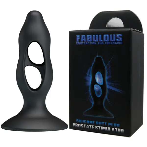 Plug anal Pretty Love - Fabulous, pentru stimularea prostatei, din silicon, cu ventuză, negru
