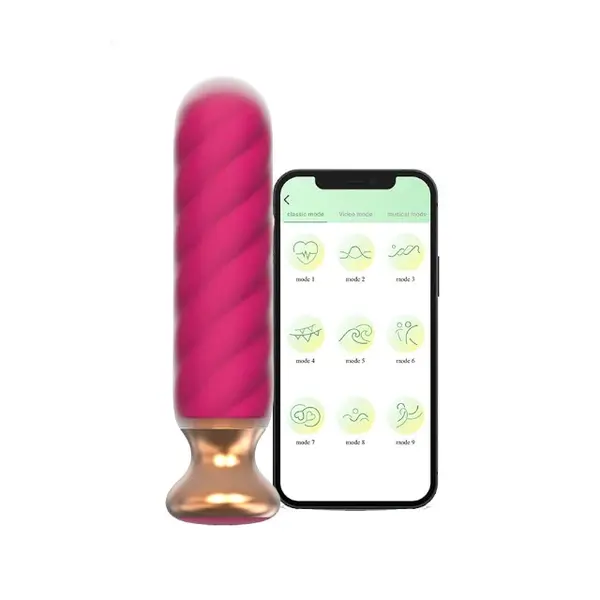 Plug anal vibrator CNT GUARD OFF Sweet Bomb Swirl, control prin aplicație, 9 funcții de vibrație, 12.7 cm, roz cu auriu