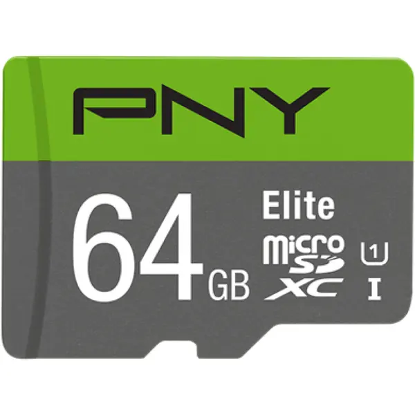 PNY Set card de memorie, PNY, Elite MicroSDXC UHS-I, U1, Adaptor SD, 64GB, Gri