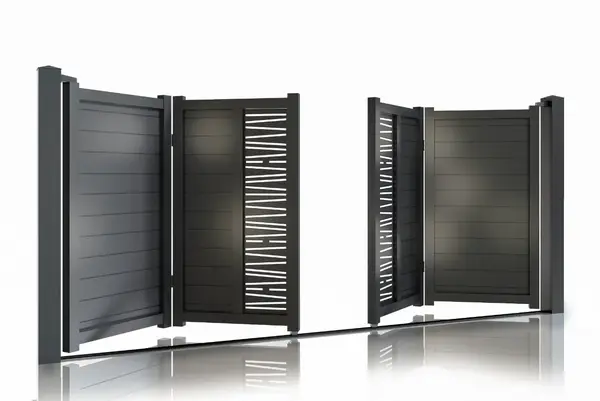 Poarta auto bifold curte Virtuoso Poseidon, 4000x1800mm, aluminiu, gri antracit, 50-843/7016/4.0