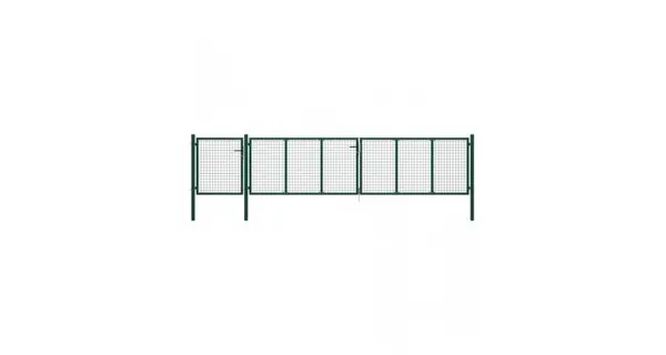 Poarta de gradina, verde, 500 x 100 cm, otel