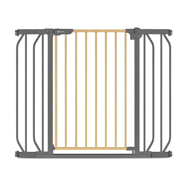 Poarta de siguranta, Lionelo, Truus Slim, Prin presiune, 105 cm, Conform cu standardul europeane de securitate EN1930, Gri/Natur