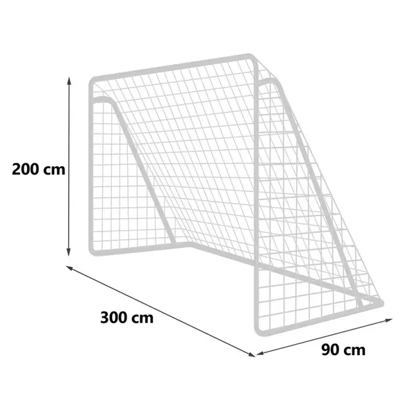 Poarta mare pentru fotbal Neo-Sport 300x120x90 cm,cu cadru din otel,plasa rezistenta,6 ancore de montare incluse