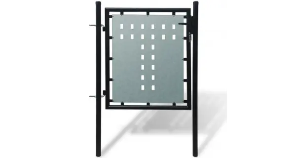 Poarta pentru gard simpla, negru, 100 x 125 cm