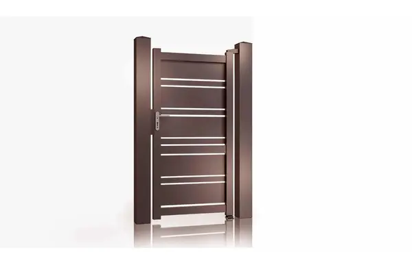 Poarta pietonala aluminiu Neptun, 900x1800mm 50-831/8017, maro, lamele reglabile, rezistenta la intemperii, montaj usor