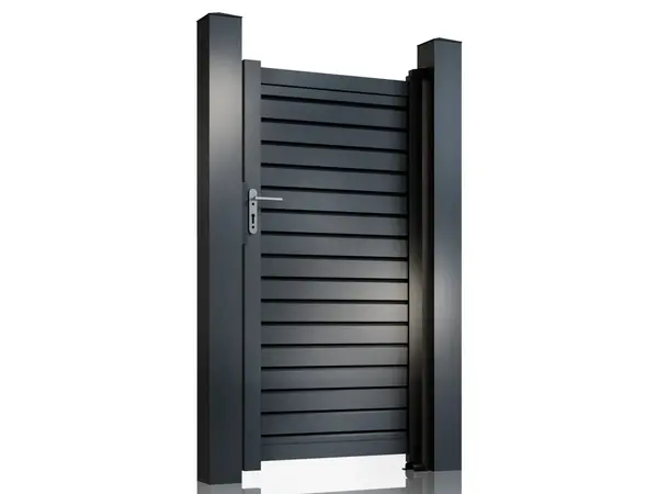 Poarta pietonala tip jaluzea Virtuoso, 900x1800mm, aluminiu, gri antracit, accesorii incluse, 50-885/7016