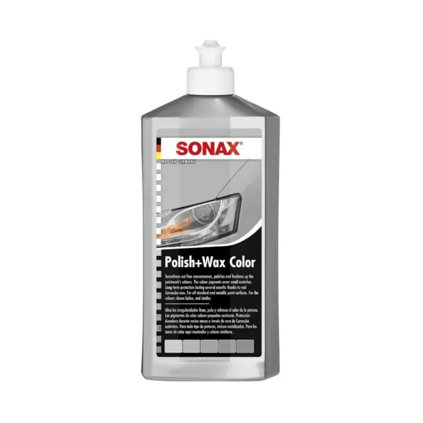 Polish cu Ceara pentru Culoarea Gri sau Argintiu, Polish&Wax Nanopro, 500 ml, Sonax