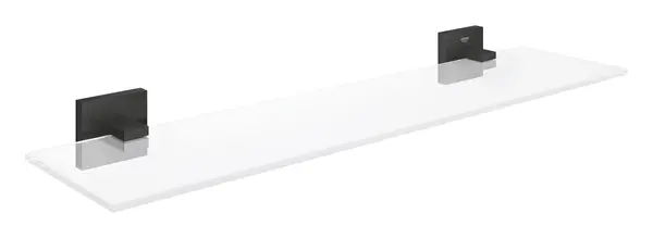 Polita oglinda Grohe Start Cube Shelf 530mm, montare pe perete, fixare ascunsa, sticla/crom