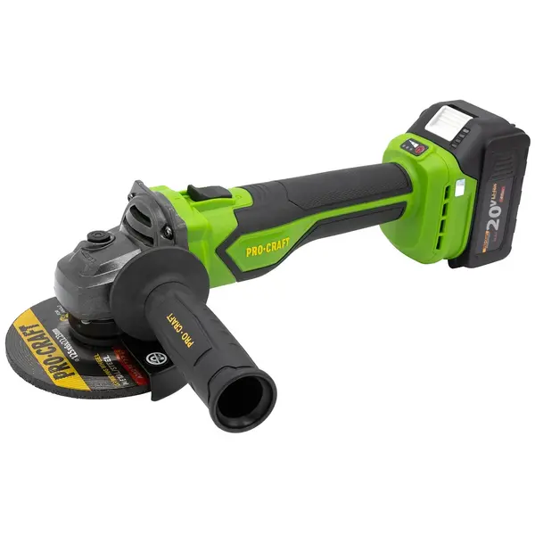 Polizor unghiular pe acumulator PROCRAFT, 20V 4Ah, Brushless, Diametru disc 125mm