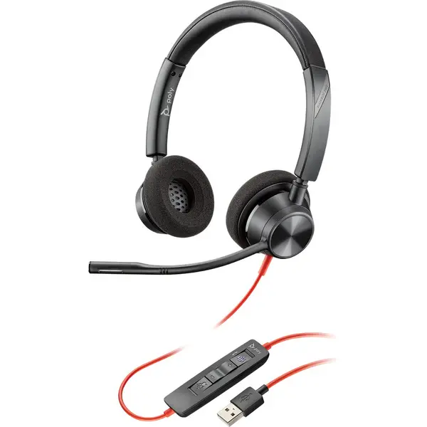 POLY Casti Call Center Plantronics BLACKWIRE BW3320, Unitate Apel, USB, Negre (213934-01)