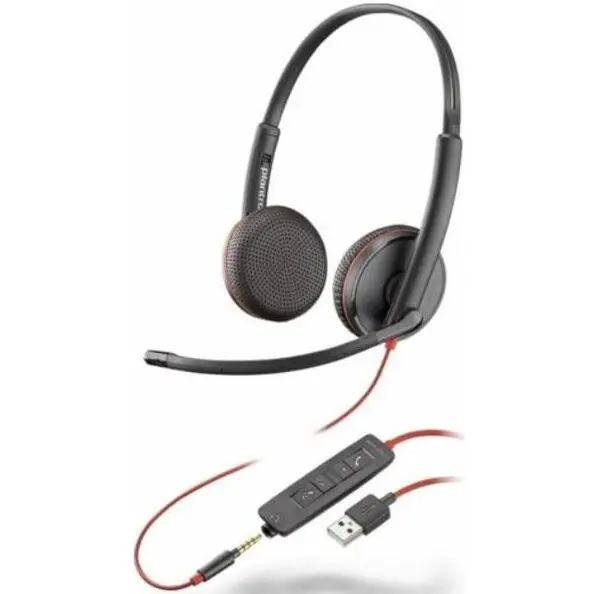 POLY Casti cu Microfon Poly Blackwire C3225 USB-A, Negre