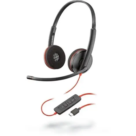 POLY POLY Blackwire 3220 Casti Prin cablu Banda de fixare pe cap Birou/Call center USB tip-C Negru, Rosu