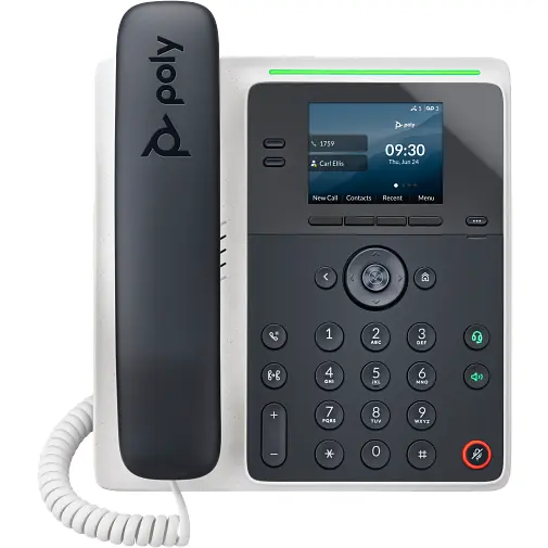 POLY Telefon IP Poly-HP Edge E100 si activat pentru PoE, Alb Negru