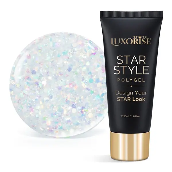 Polygel LUXORISE STAR STYLE - STAR VIBE Collection, Crystal Confetti, 30ml