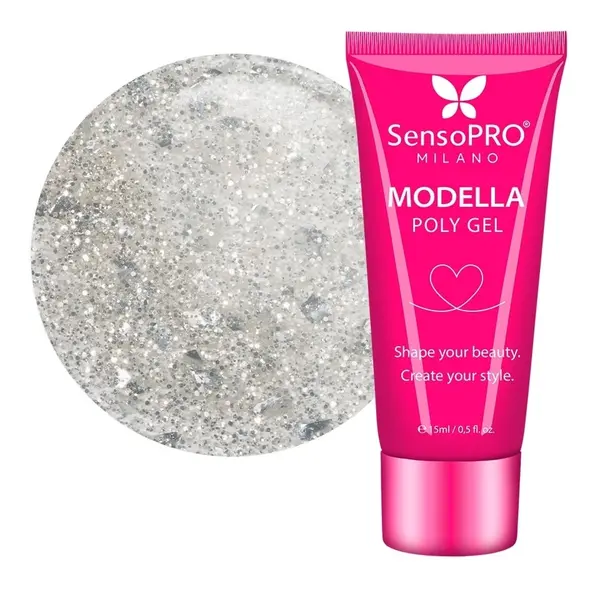 Polygel MODELLA SensoPRO Milano - Aura Diamond, 15ml