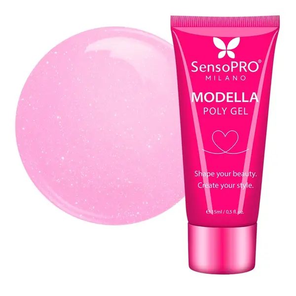 Polygel MODELLA SensoPRO Milano - Pink Sheen, 15ml