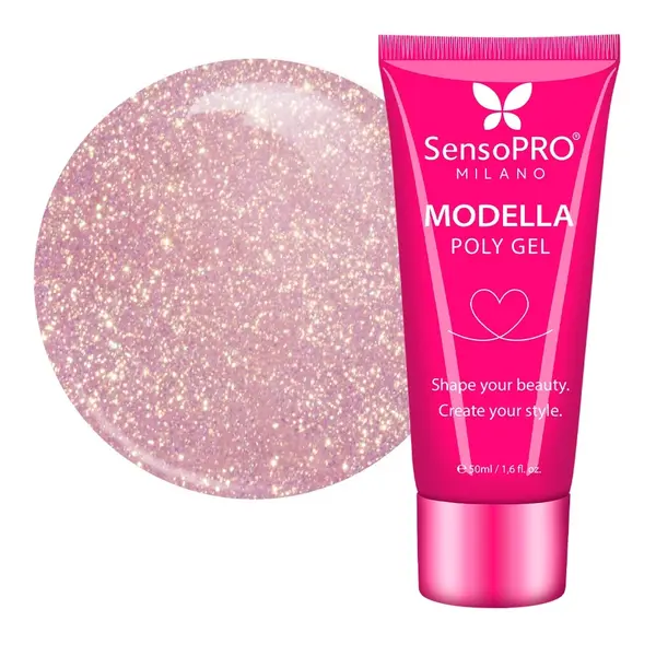 Polygel MODELLA SensoPRO Milano - Rose Gold Sheen, 50ml