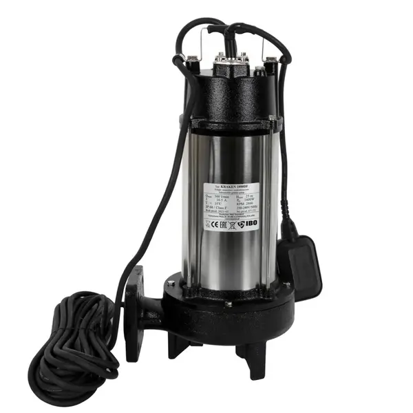 Pompa apa murdara cu tocator si Plutitor, IBO Kraken 1800DF, 1800W, 360 l/min, H Refulare 25 m, 230V