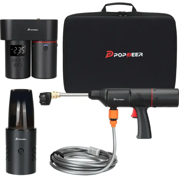 Pompa de aer wireless multifunctionala 4 in 1 pistol de spalat masina aspirator incarcator wireless